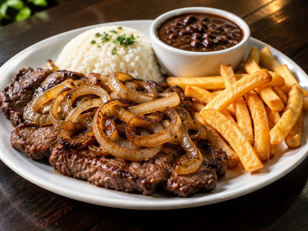 Imagem ilustrativa de Bife Acebolado na Chapa